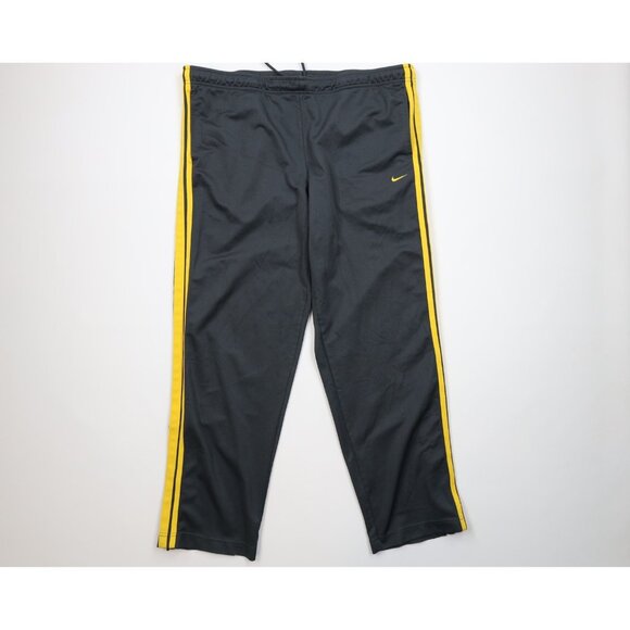 AS IS Vintage Nike Mens XL Travis Scott Mini Swoosh Striped Wide Leg Pants Gray - Picture 1 of 13